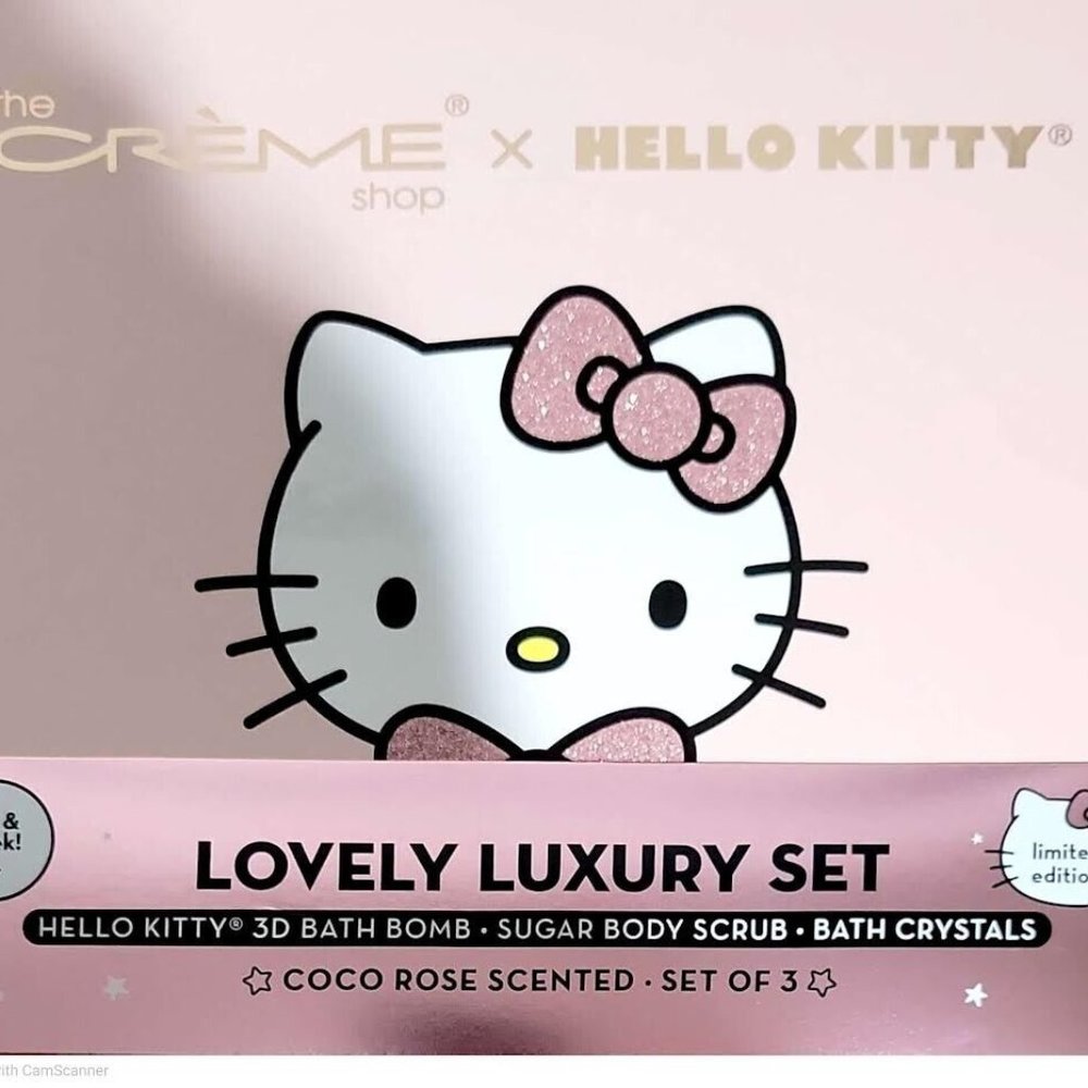 The Creme Shop Limited Edition Hello Kitty Cherry Blossom3 Pc Set W/Hand Cr Trio